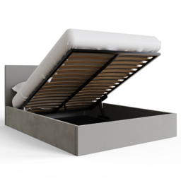 GFW Small Double Charcoal Grey Velvet End Lift Ottoman Bed - Wilko - thumbnail 7