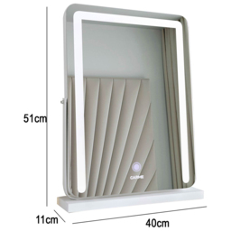 CARME Home Mia 3 Colour LED Frameless White Touch Sensor Light Mirror - Size: 65 x 17 x 47cm - Wilko - thumbnail 7
