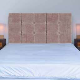 Bedmaster Super King Mink Naples Velvet Pearl Squared Headboard - Brown - Wilko