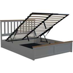 Comfy Living King Size Grey Gas Lift Ottoman Bed - Wilko - thumbnail 4