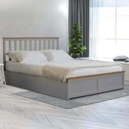 Comfy Living King Size Grey Gas Lift Ottoman Bed - Wilko - thumbnail 1