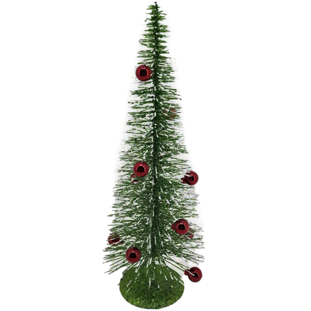 A Christmas Tale Green Red Baubles Glitter Tree Ornament - Size: 1 Piece - Wilko - image 1