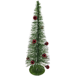 A Christmas Tale Green Red Baubles Glitter Tree Ornament - Size: 1 Piece - Wilko