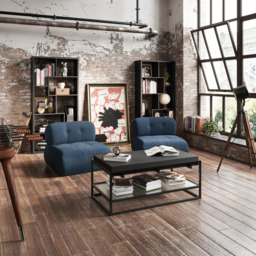 Reese Midnight Blue Boucle Fabric Accent Chair - Size: Single - LPD Home - Wilko - thumbnail 7