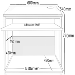 R White Cabinets Printer Desk Stand Black - Size: 72.8 x 60 x 54cm - Wilko - thumbnail 6