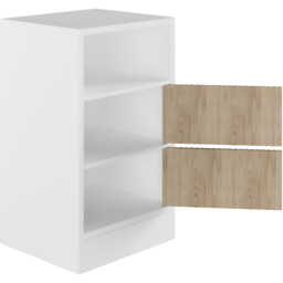 Flair Luca White and Oak Ribbed Mid Sleeper Bed with Chest and Cabinet - Size: 113 x 102 x 245.6cm - Wilko - thumbnail 3