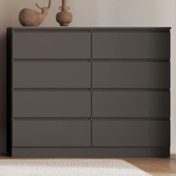 Seconique Malvern 8 Drawer Grey Chest of Drawers - Wilko