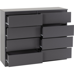 Seconique Malvern 8 Drawer Grey Chest of Drawers - Wilko - thumbnail 5