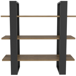 Decorotika Suno 3 Shelf Black and Oud Wall Mounted Display Unit - Size: 90 x 90 x 25.6cm - Multi - Wilko - thumbnail 3