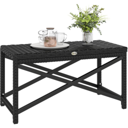 Outsunny Black PE Rattan Plastic Board Garden Coffee Table - Size: 43 x 80 x 40cm - Wilko - thumbnail 3