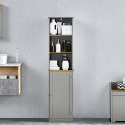 Bath Vida Priano Single Door 3 Shelf Tall Floor Cabinet - Size: 160 x 40 x 38cm - Wilko - thumbnail 4