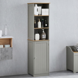 BATH VIDA Priano Single Door 3 Shelf Tall Floor Cabinet - Size: 160 x 40 x 38cm - Wilko