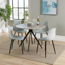 Core Products Aspen 4 Seater Round Dining Set Grey Oak and Grey - Multi - Wilko - thumbnail 5