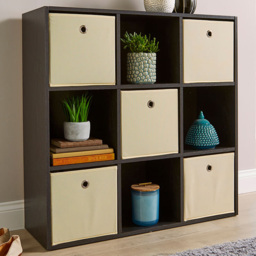Home Source Cube Plus 9 Cube Black Storage Unit - Size: 9 Shelf - Wilko