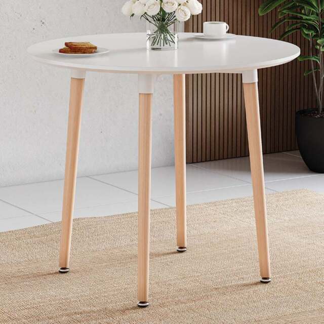 VIDA DESIGNS Batley 4 Seater Round Dining Table White - Wilko - image 1
