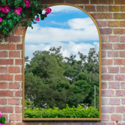 MirrorOutlet The Arcus Gold Framed Arched Garden Wall Mirror 120 x 80cm - Size: 120 x 80 x 3cm - Wilko - thumbnail 3