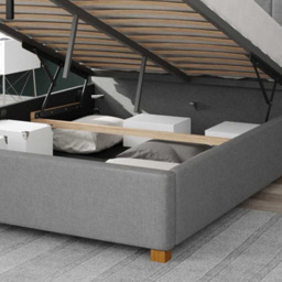 Aspire Hepburn Single Grey Eire Linen Ottoman Bed - Aspire Beds - Wilko - thumbnail 4