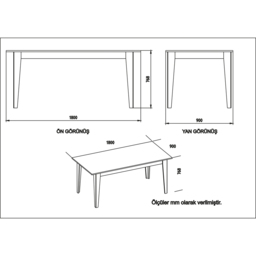 Decorotika Polka 4 Seater White Marble Effect Modern Dining Table - Size: 768 x 180 x 90cm - Wilko - thumbnail 5