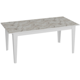 Decorotika Polka 4 Seater White Marble Effect Modern Dining Table - Size: 768 x 180 x 90cm - Wilko - thumbnail 3