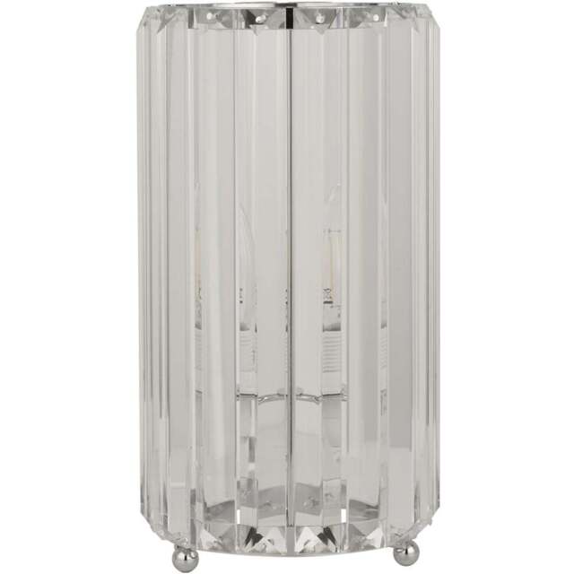 Lighting Collection Rhodes Clear Glass Table Lamp - Size: 31.5 x 20 x 20cm - Chrome and Clear - Wilko - image 1