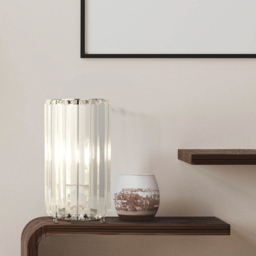 Lighting Collection Rhodes Clear Glass Table Lamp - Size: 31.5 x 20 x 20cm - Chrome and Clear - Wilko - thumbnail 3