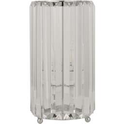 Lighting Collection Rhodes Clear Glass Table Lamp - Size: 31.5 x 20 x 20cm - Chrome and Clear - Wilko