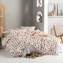 Linen House Haze King Size Multicolour Tufted Duvet Cover Set - Wilko