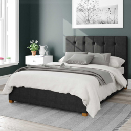 Aspire Hepburn King Size Ebony Malham Weave Ottoman Bed - Brown - Aspire Beds - Wilko