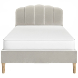 Flair Scallop Single Beige Velvet Bed Frame - Cream - Wilko - thumbnail 4