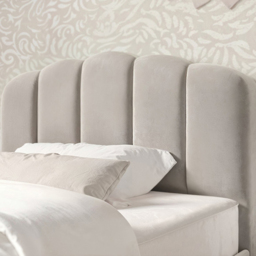 Flair Scallop Single Beige Velvet Bed Frame - Cream - Wilko - thumbnail 5