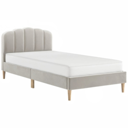 Flair Scallop Single Beige Velvet Bed Frame - Cream - Wilko - thumbnail 3