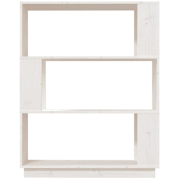 vidaXL 3 Shelf White Solid Pine Wood Bookcase - Size: 101 x 80 x 25cm - Wilko - thumbnail 4