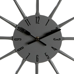 Premier Housewares Grey Cutlery Wall Clock 33cm - Size: 33 x 4 x 33cm - Wilko - thumbnail 3