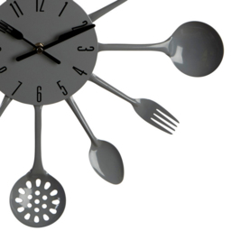 Premier Housewares Grey Cutlery Wall Clock 33cm - Size: 33 x 4 x 33cm - Wilko - thumbnail 5
