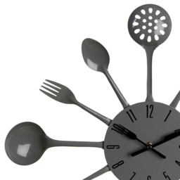 Premier Housewares Grey Cutlery Wall Clock 33cm - Size: 33 x 4 x 33cm - Wilko - thumbnail 4