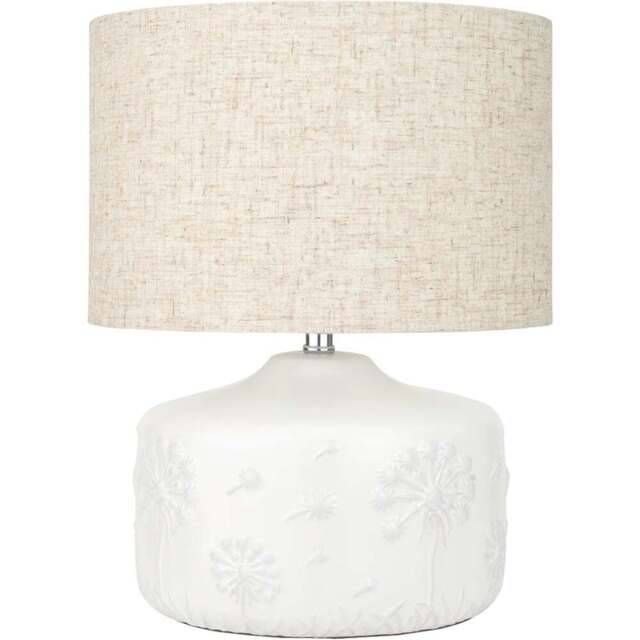 Pacific Lifestyle Flora White Floral Ceramic Small Table Lamp - Wilko - image 1