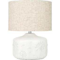 Pacific Lifestyle Flora White Floral Ceramic Small Table Lamp - Wilko - thumbnail 1