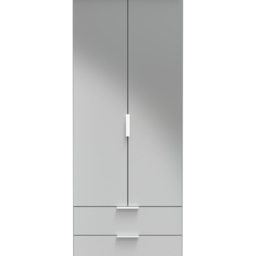 Crowndale Plymouth 2 Door 2 Drawer Uniform Grey and Dusk Grey Tall Wardrobe Ready Assembled - Size: 2 Door, 2 Drawer - Wilko - thumbnail 4