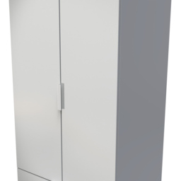 Crowndale Plymouth 2 Door 2 Drawer Uniform Grey and Dusk Grey Tall Wardrobe Ready Assembled - Size: 2 Door, 2 Drawer - Wilko - thumbnail 7