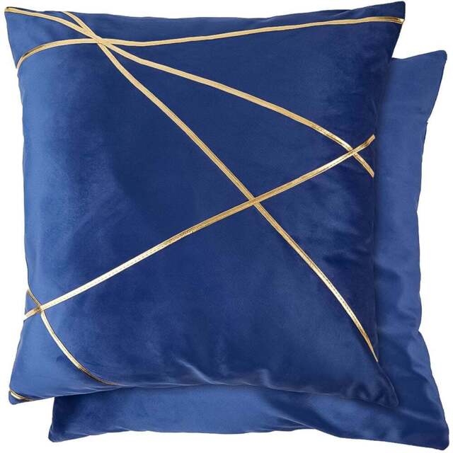 Serene Fractal Navy Cushion Cover 43 x 43cm - Blue - Wilko - image 1