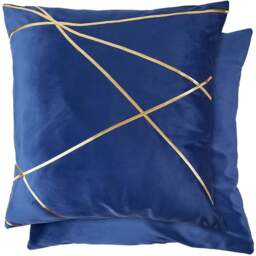 Serene Fractal Navy Cushion Cover 43 x 43cm - Blue - Wilko