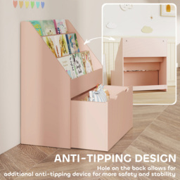 AIYAPLAY 3 Shelf Single Drawer Pink Kids Bookcase - Wilko - thumbnail 6