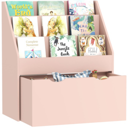 AIYAPLAY 3 Shelf Single Drawer Pink Kids Bookcase - Wilko - thumbnail 3