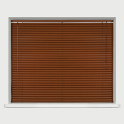 Caecus Wood Grain Effect PVC Venetian Blind Dark Oak 165 x 150cm - Brown - Wilko