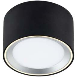 Nordlux Fallon Black and Steel Surface Downlight - Size: 6 x 10 x 6cm - Wilko