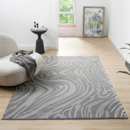 Desire Rugs Vellure Anthracite Metallic Sheen Marble Design Rug 200 x 290cm - Size: 290 x 200 x 1.1cm - Grey - Wilko - thumbnail 3