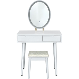 Costway White LED Light Vanity Table Set - Size: 80 x 40 x 137cm - Wilko - thumbnail 5