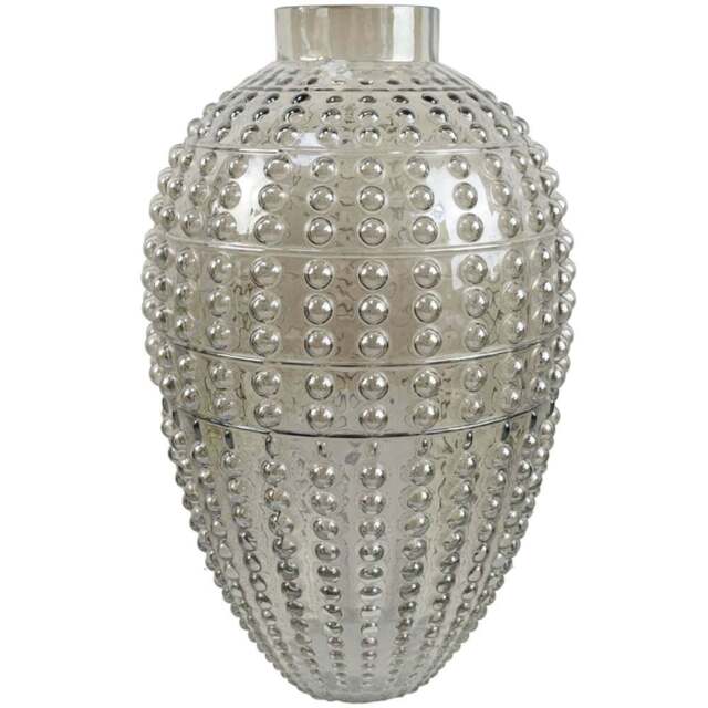 Botanik Smoke Grey Bubble Glass Vase 35cm - Size: 35 x 22 x 22cm - Wilko - image 1