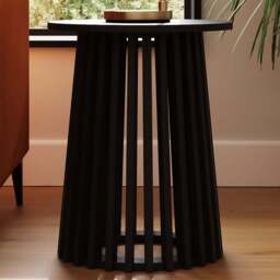 GFW Kaleb Black Round Side Table - Size: 50 x 40 x 40cm - Wilko