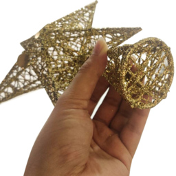 Living and Home Gold Star Wrought Iron Christmas Tree Topper 35cm - Size: 35 x 25 x 35cm - Wilko - thumbnail 4